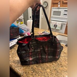 Coach Tote Poppy Tartan Signature Multicolor Large EUC